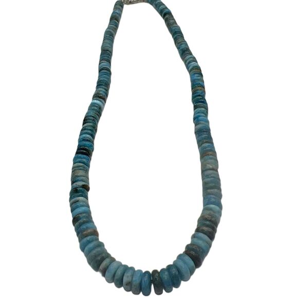 NEW Blue Natural Apatite Stone Beaded Necklace - Picture 9 of 11